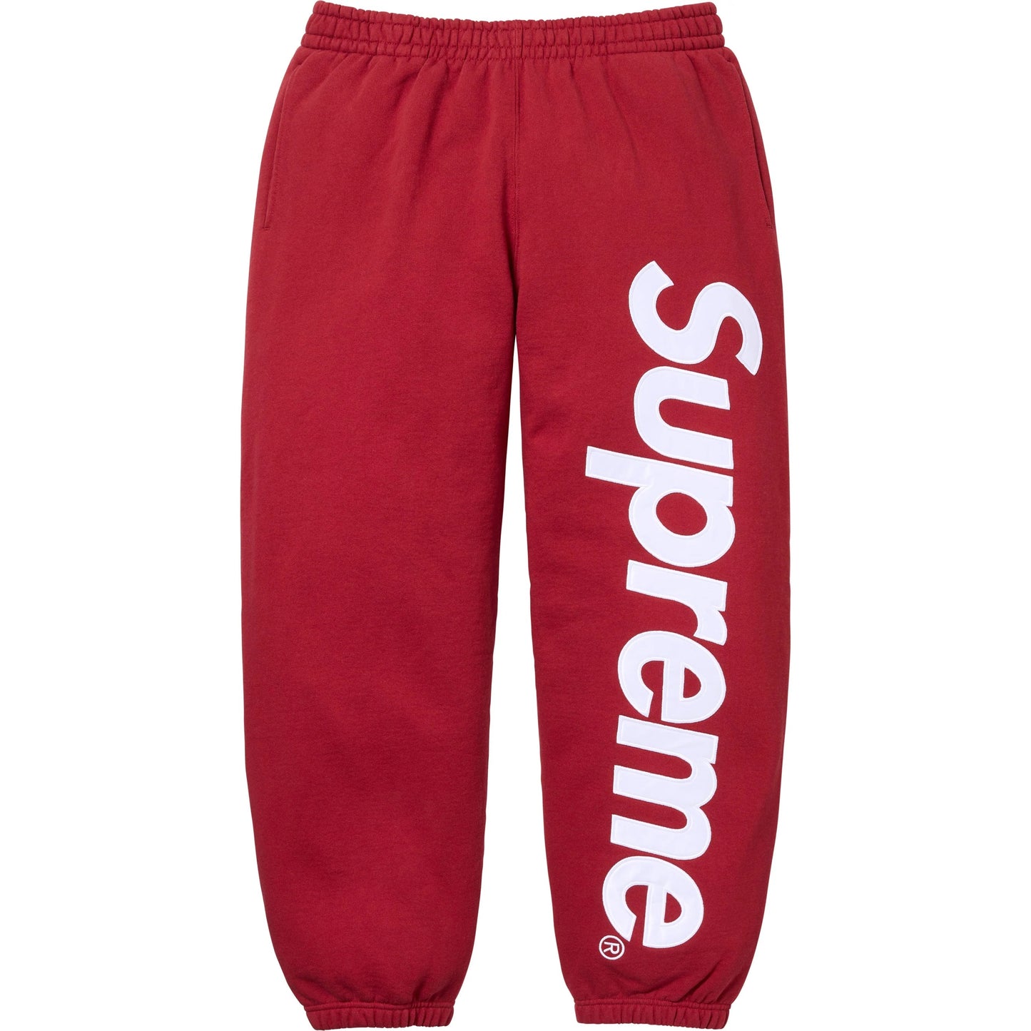 SUPREME SATIN APPLIQUÉ SWEATPANT DARK RED