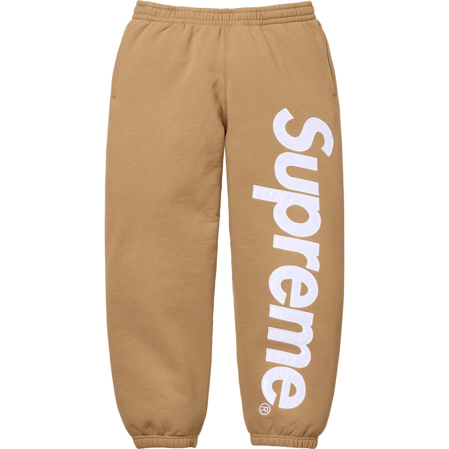 SUPREME SATIN APPLIQUÉ SWEATPANT LIGHT TAN