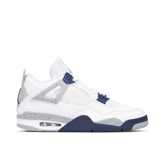 Jordan 4 Retro Midnight Navy by Jordan's in Shoes. Available at KershKicks for £300.00. A must-have for fans of Jordan's looking to elevate their style with this Shoes.