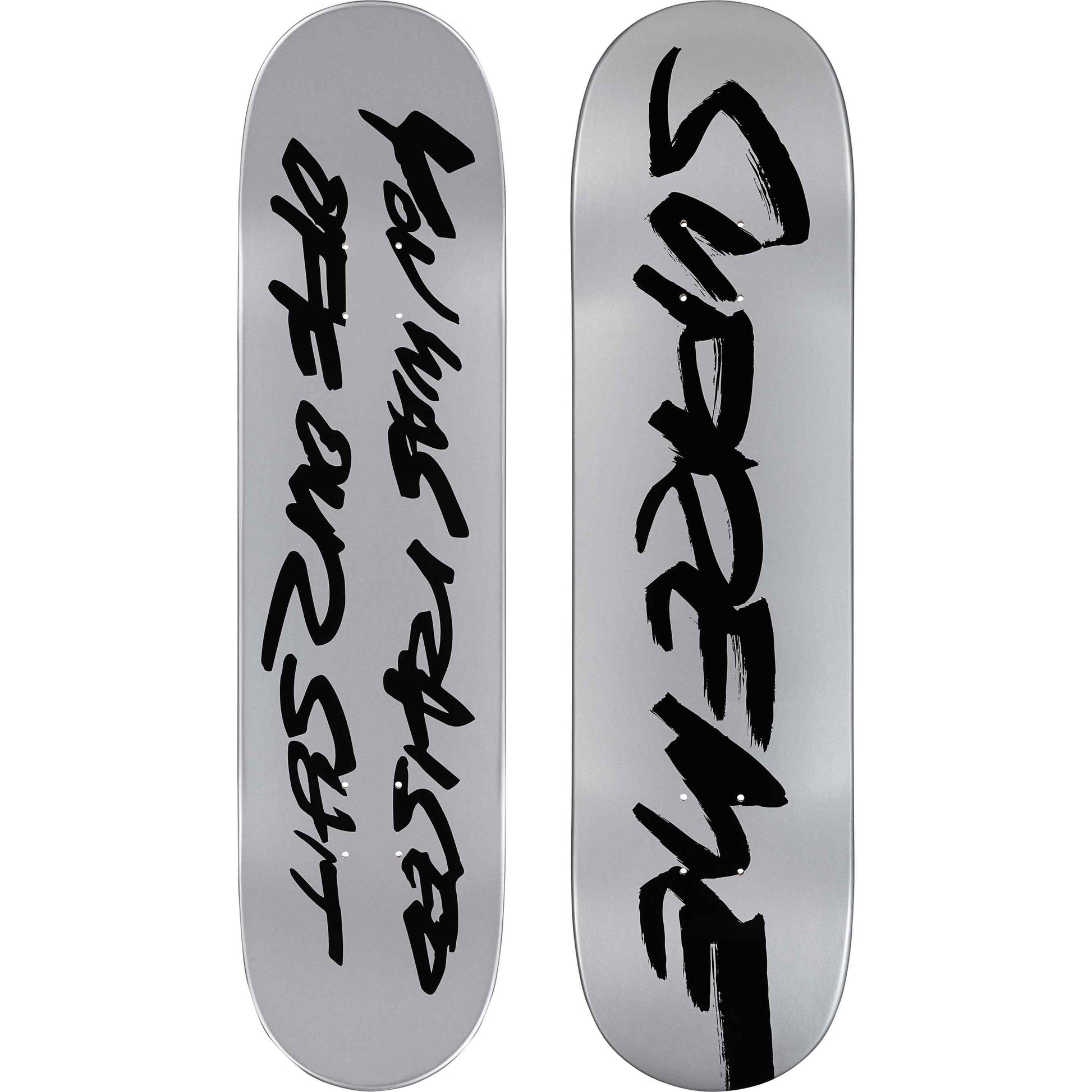 Supreme Futura Skateboard Silver by Supreme in . Available at KershKicks for £110.00. A must-have for fans of Supreme looking to elevate their style with this Skateboard.