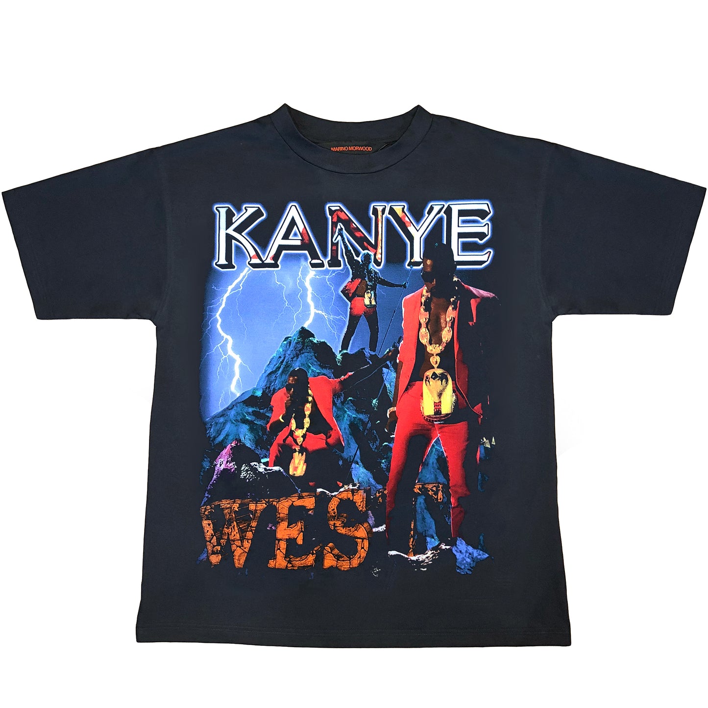 Marino Morwood Kanye Tee Black by Marino Morwood in . Available at KershKicks for £60.00. A must-have for fans of Marino Morwood looking to elevate their style with this T-Shirt.