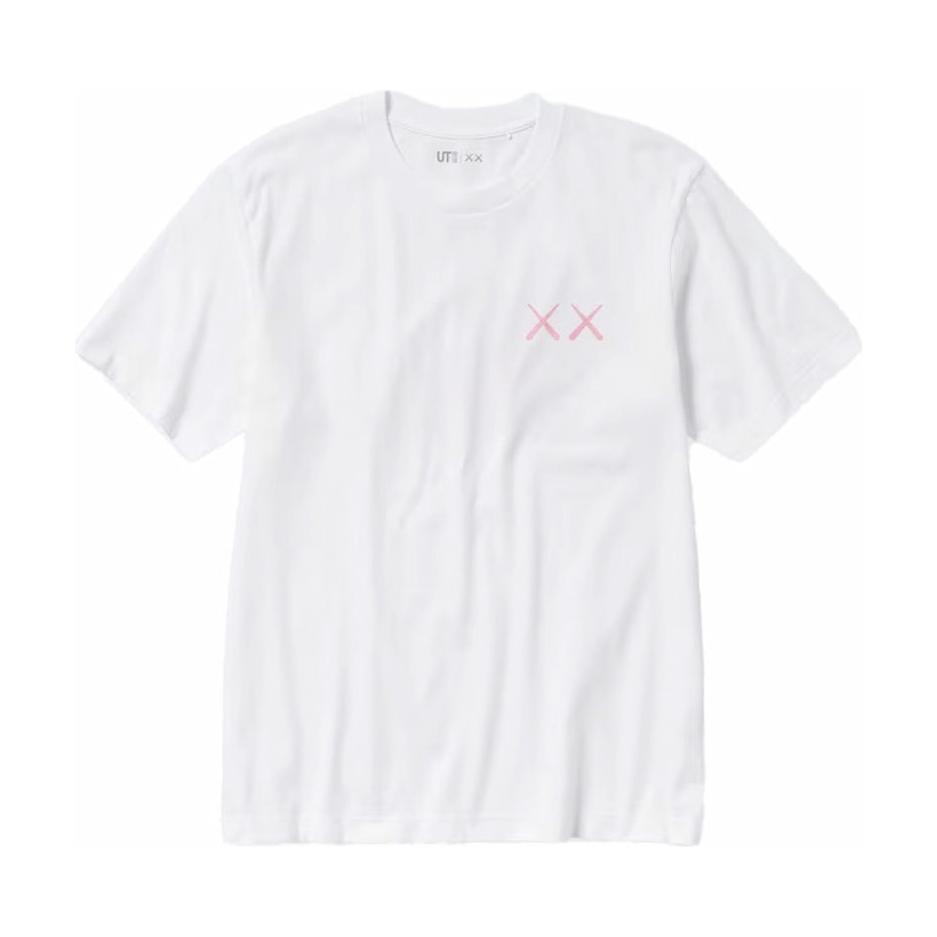 KAWS UT GRAPHIC T-SHIRT WHITE/PINK by Kaws in Clothing. Available at KershKicks for £60.00. A must-have for fans of Kaws looking to elevate their style with this T-Shirt.