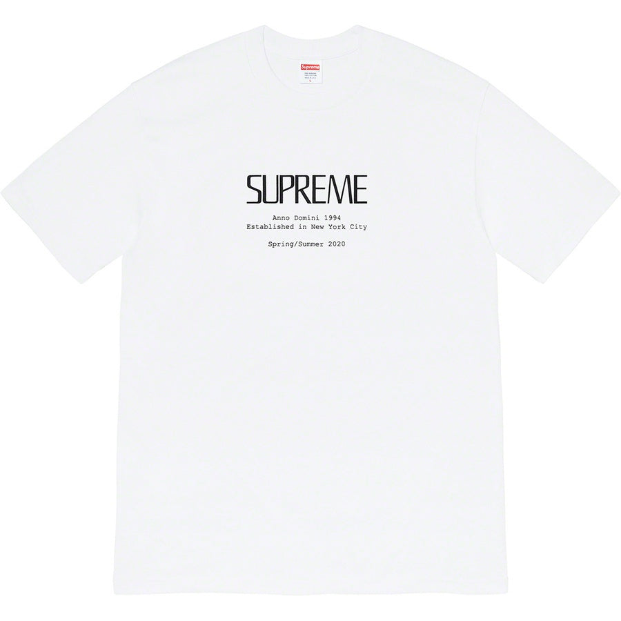 Supreme Anno Domini Tee - White by Supreme in . Available at KershKicks for £90.00. A must-have for fans of Supreme looking to elevate their style with this T-Shirt.