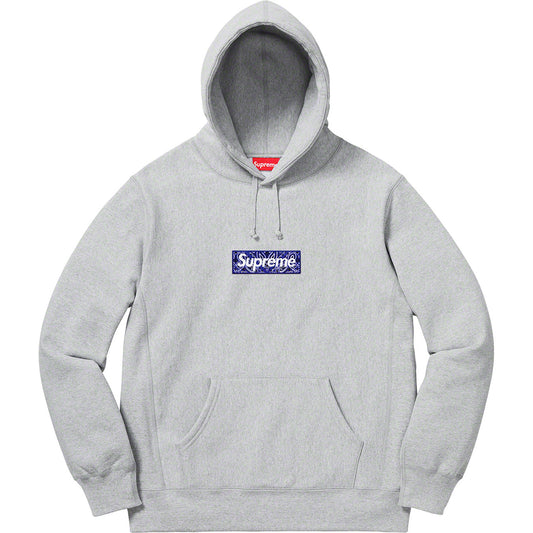 Supreme Bandana Box Logo Hooded Sweatshirt - Heather Grey by Supreme in . Available at KershKicks for £600.00. A must-have for fans of Supreme looking to elevate their style with this Hoodie.
