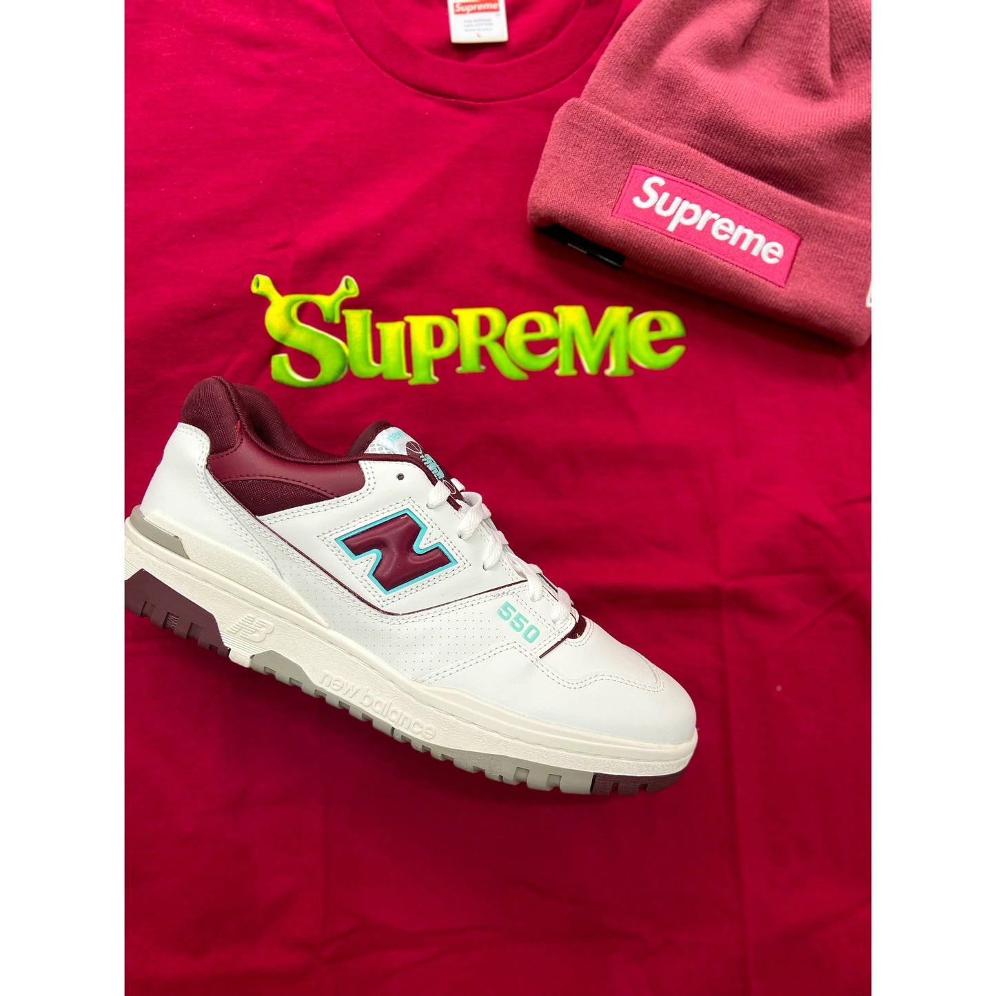 New Balance 550 Burgundy Cyan by New Balance in Shoes. Available at KershKicks for £115.00. A must-have for fans of New Balance looking to elevate their style with this Shoes.