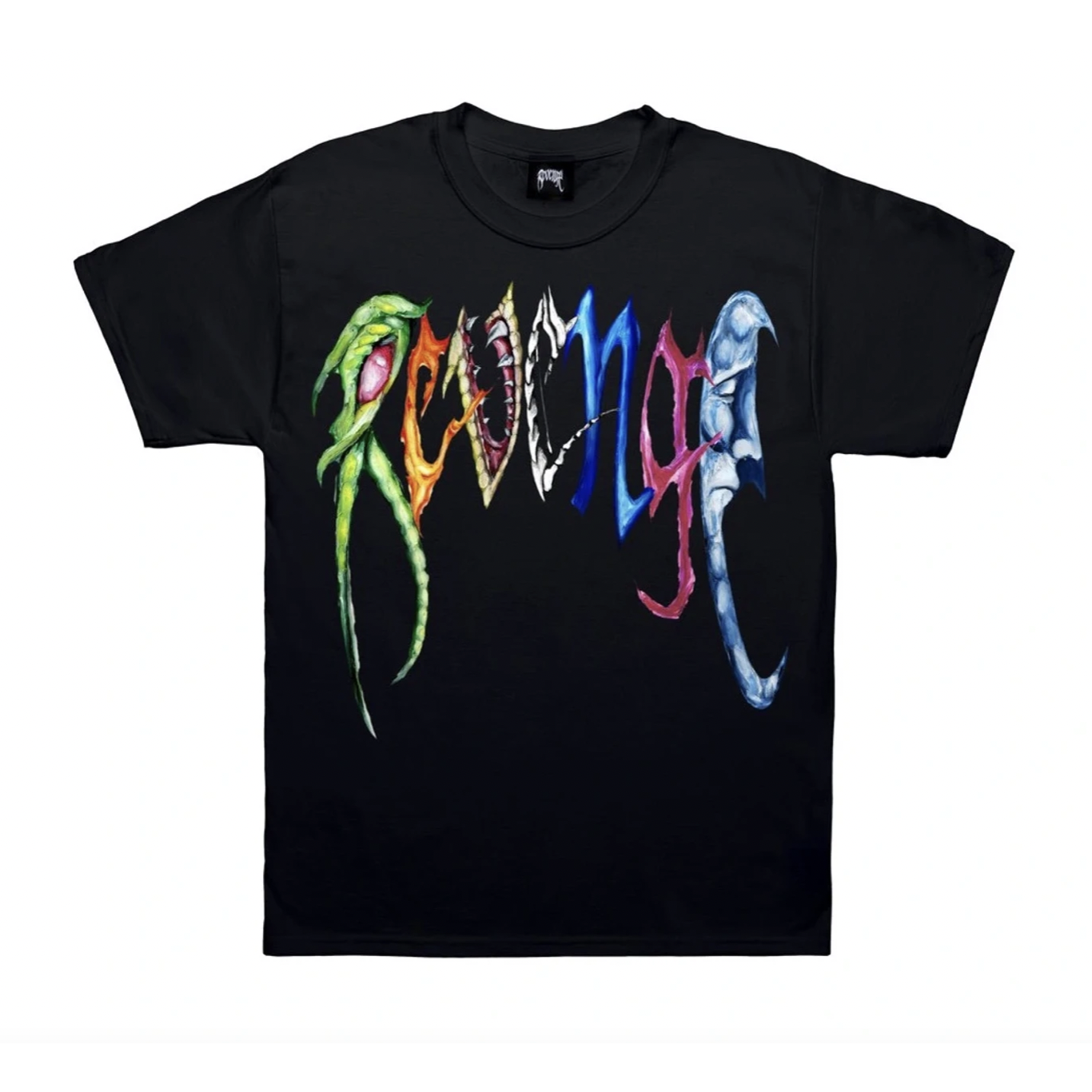 Revenge x Trippie Redd Arch Tee Black by Revenge in . Available at KershKicks for £95.00. A must-have for fans of Revenge looking to elevate their style with this T-Shirt.