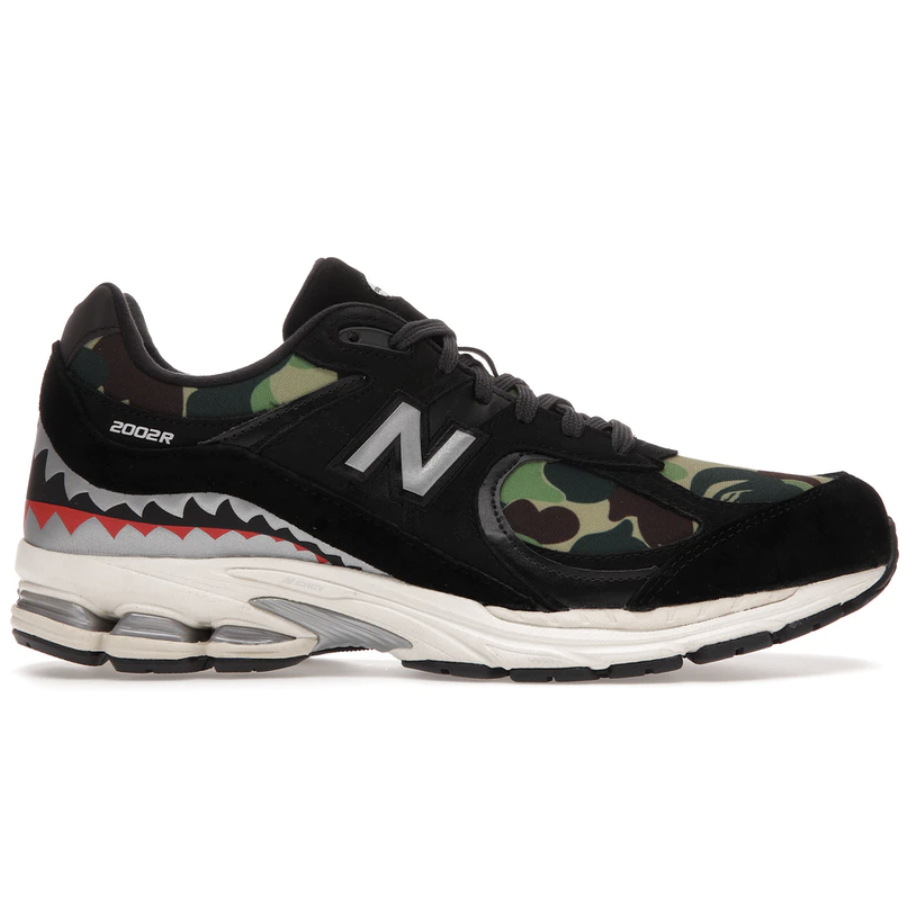 New Balance 2002R BAPE Black by New Balance in Shoes. Available at KershKicks for £400.00. A must-have for fans of New Balance looking to elevate their style with this Shoes.