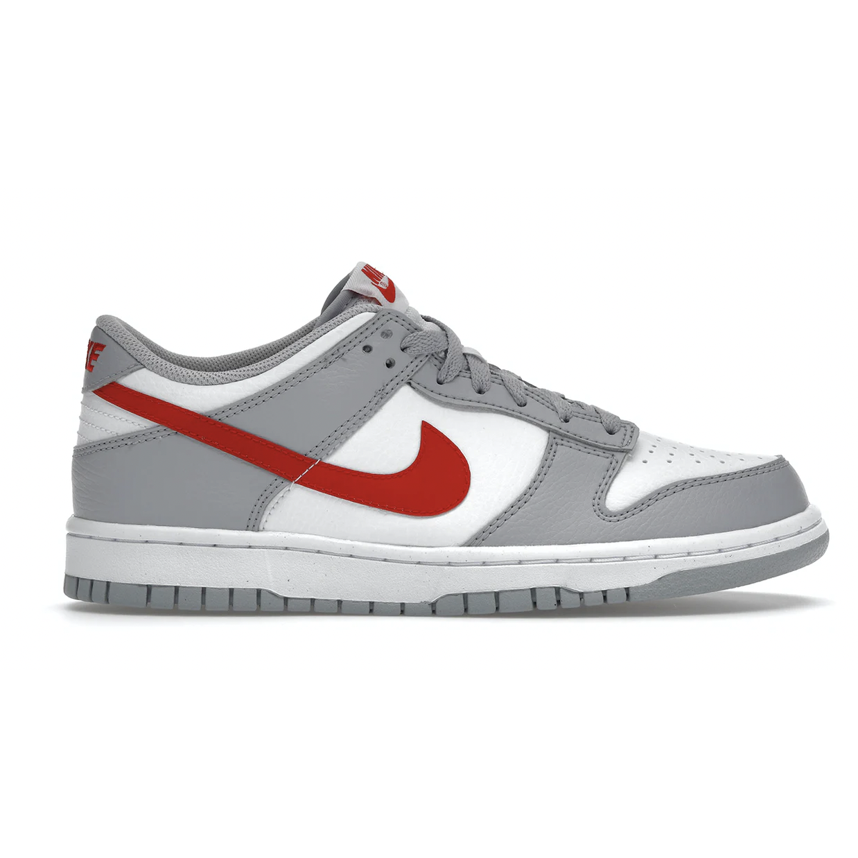 Nike dunks low top gray and red