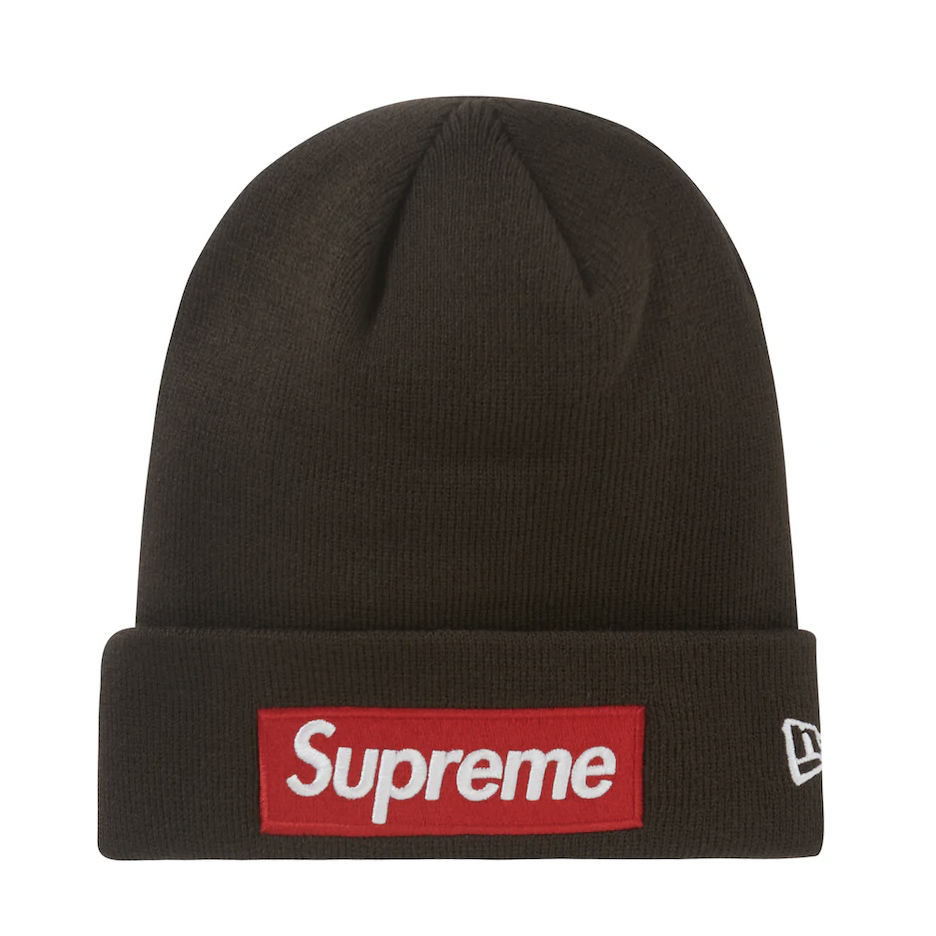 Supreme New Era Box Logo Beanie FW22 Brown