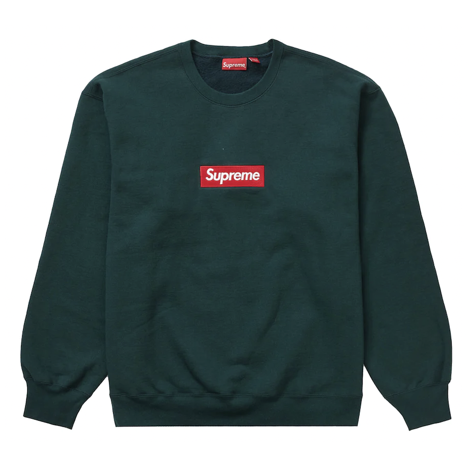 Supreme Box Logo Crewneck (FW22) Dark Pine by Supreme in . Available at KershKicks for £275.00. A must-have for fans of Supreme looking to elevate their style with this Hoodie.