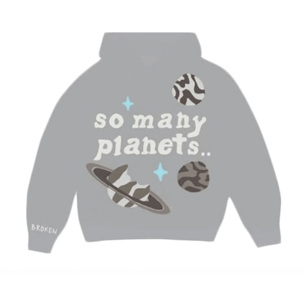Broken Planet Market So Many Planets Hoodie Grey by Broken Planet Market in Clothing. Available at KershKicks for £225.00. A must-have for fans of Broken Planet Market looking to elevate their style with this Hoodie.