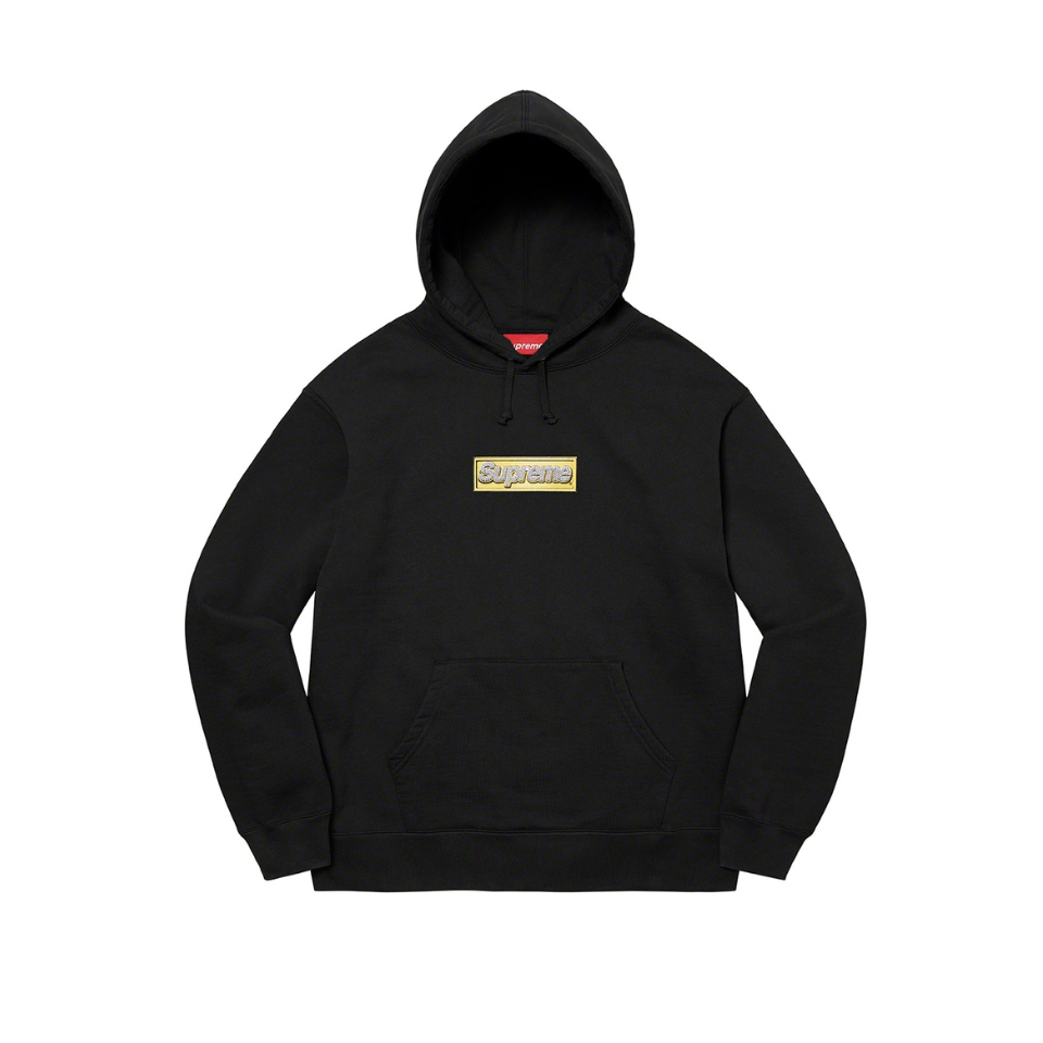 Supreme Bling Box Logo Hooded Sweatshirt Black | Supreme | KershKicks