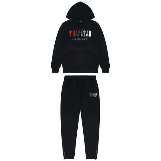 Trapstar Chenille Decoded Hoodie Tracksuit Black/Red from Trapstar
