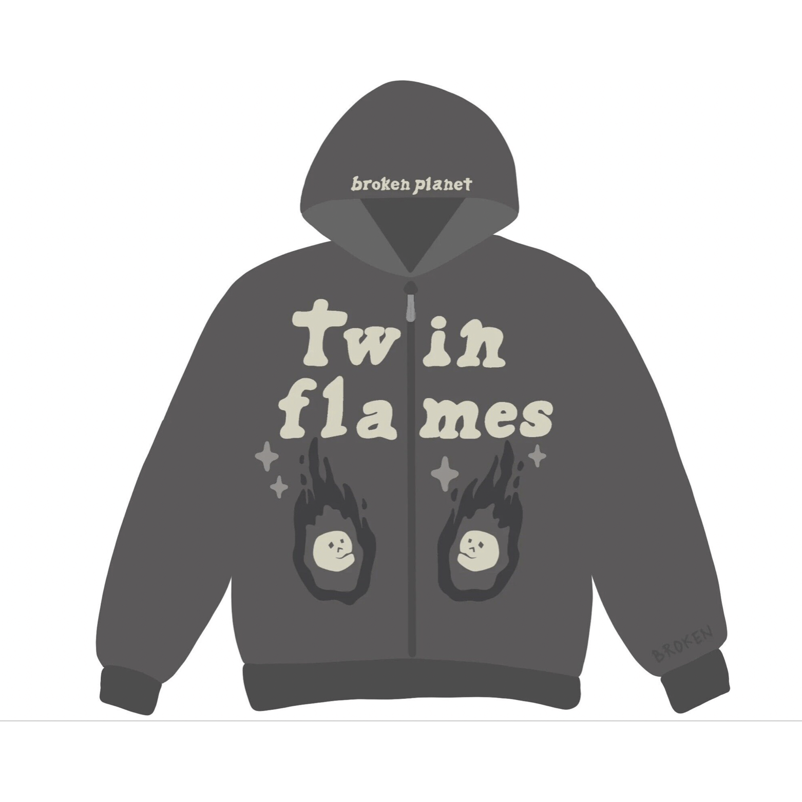 Broken Planet Market Twin Flames Zip Up Hoodie/Ash Gray by Broken Planet Market in . Available at KershKicks for £185.00. A must-have for fans of Broken Planet Market looking to elevate their style with this Hoodie.