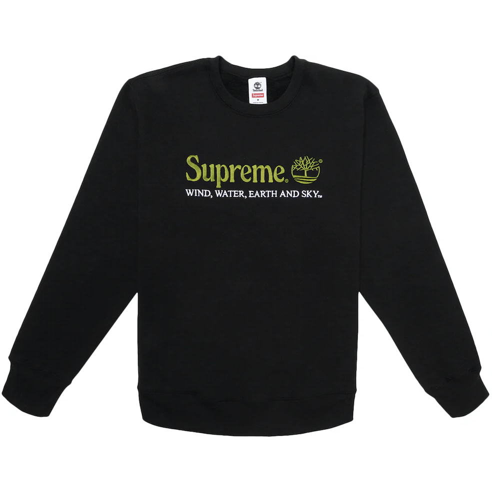 Supreme Timberland Crewneck Black by Supreme in . Available at KershKicks for £200.00. A must-have for fans of Supreme looking to elevate their style with this Crewneck.