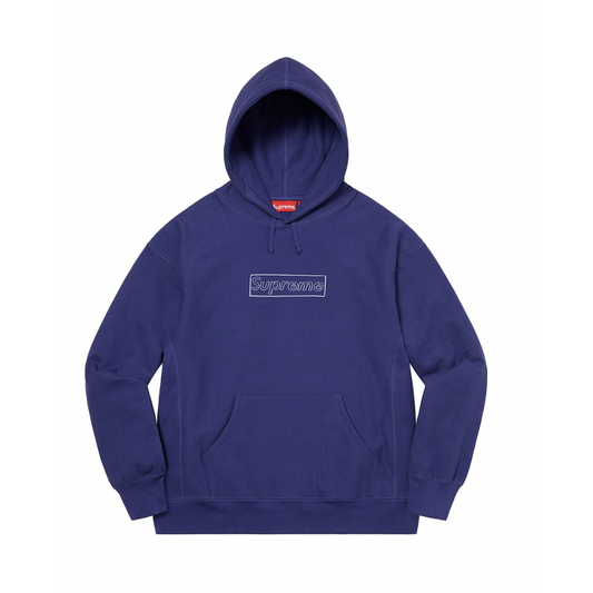 Supreme KAWS Chalk Logo Hooded Sweatshirt Washed Navy by Supreme from £180.00