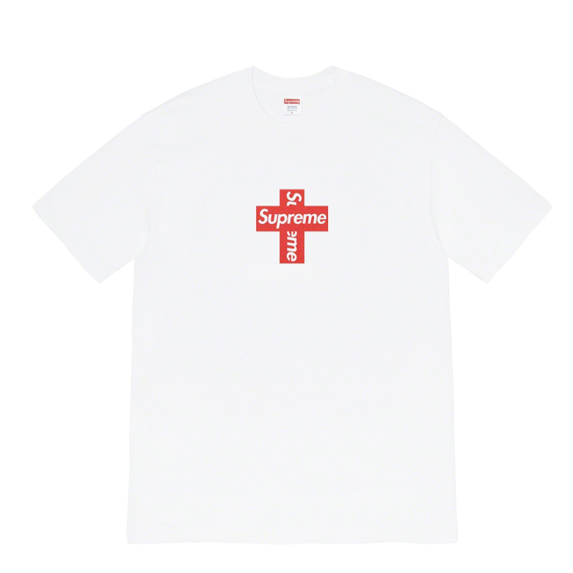 Supreme Cross Box Logo Tee by Supreme in . Available at KershKicks for £200.00. A must-have for fans of Supreme looking to elevate their style with this T-Shirt.