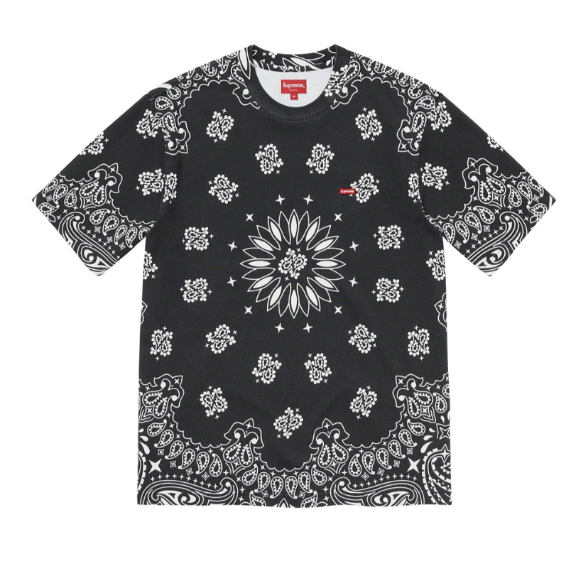 Supreme Small Box Tee Black Bandana by Supreme in . Available at KershKicks for £125.00. A must-have for fans of Supreme looking to elevate their style with this T-Shirt.