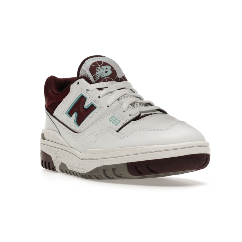 New Balance 550 Burgundy Cyan by New Balance in Shoes. Available at KershKicks for £115.00. A must-have for fans of New Balance looking to elevate their style with this Shoes.