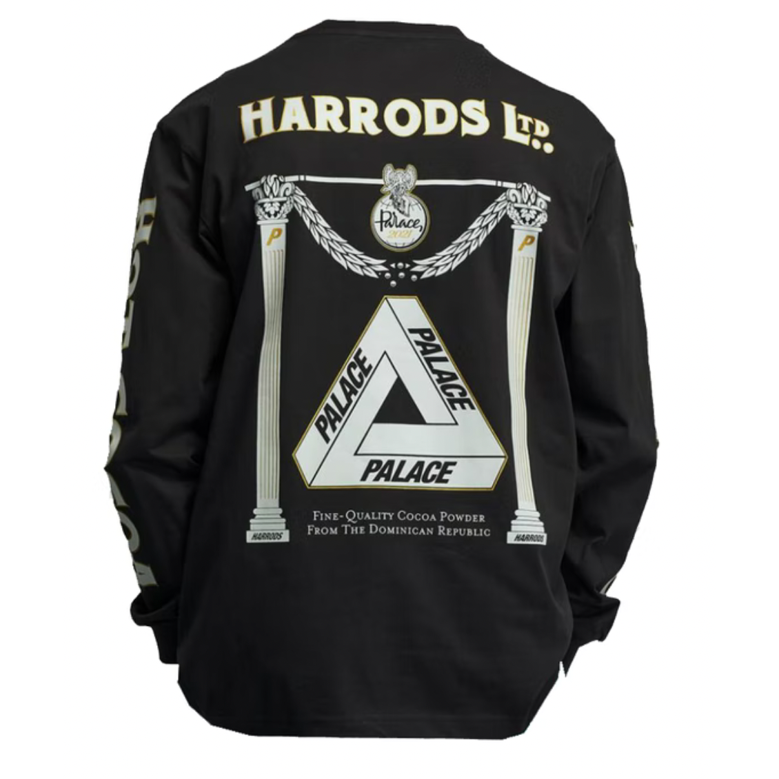 Palace x Harrods L/S T-shirt - Black by Palace in . Available at KershKicks for £100.00. A must-have for fans of Palace looking to elevate their style with this T-Shirt.