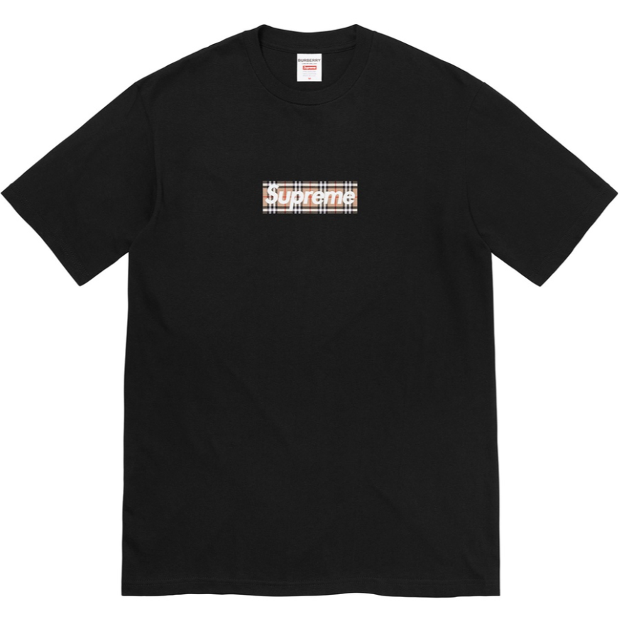 Supreme Burberry Box Logo Tee Black Supreme KershKicks
