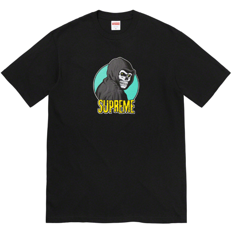 Supreme Reaper Tee (SS23) Black by Supreme in Clothing. Available at KershKicks for £75.00. A must-have for fans of Supreme looking to elevate their style with this T-Shirt.
