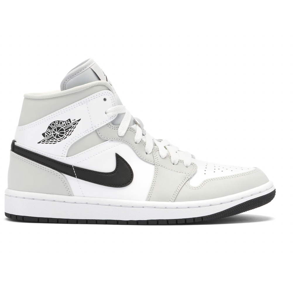 Jordan 1 Mid Light Smoke Grey (W) by Jordan's in Shoes. Available at KershKicks for £175.00. A must-have for fans of Jordan's looking to elevate their style with this Shoes.