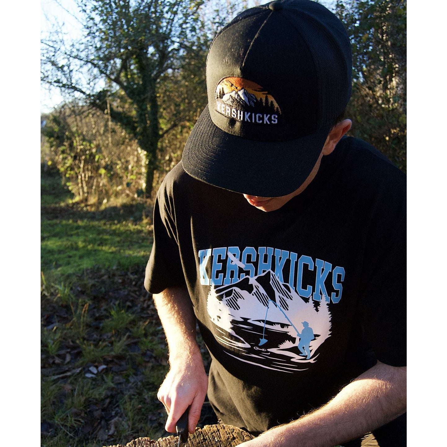 KERSHKICKS FISHING TEE by KershKicks in . Available at KershKicks for £30.00. A must-have for fans of KershKicks looking to elevate their style with this T-Shirt.