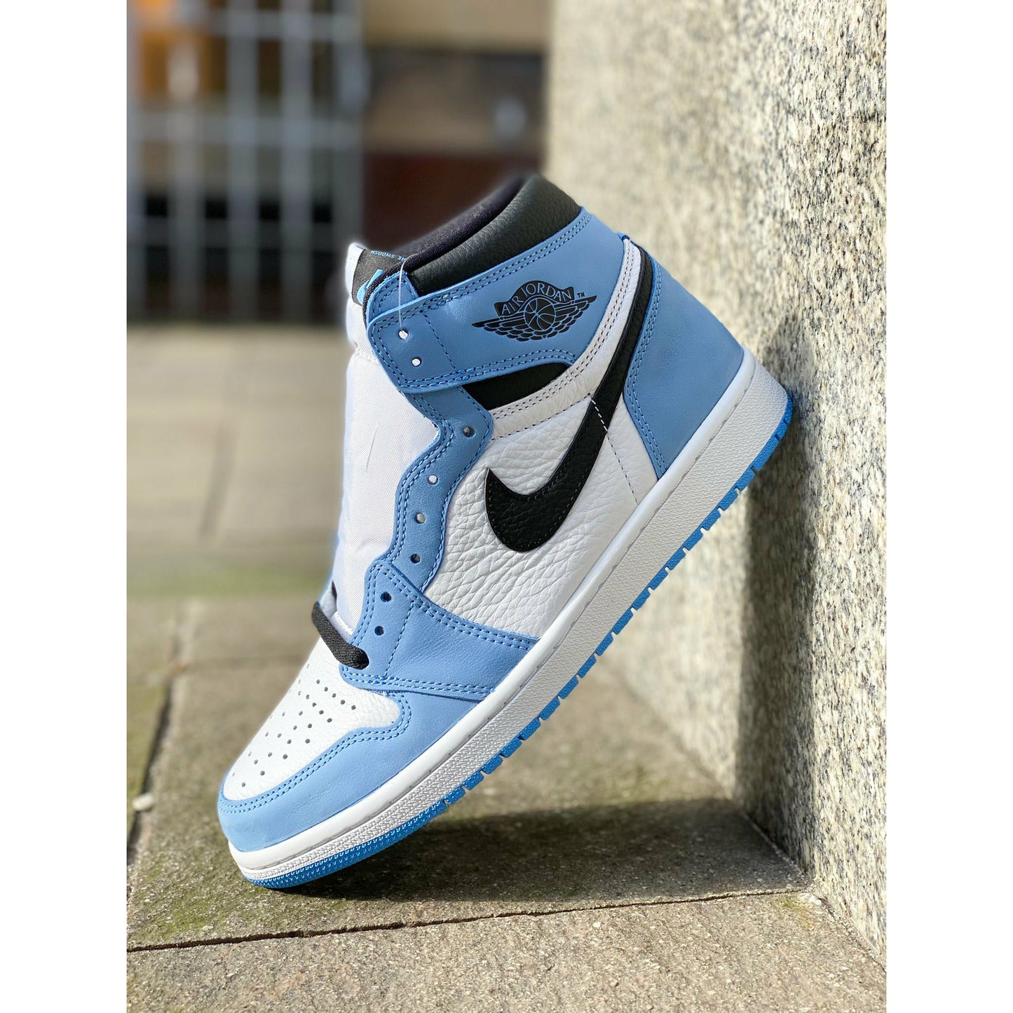 Jordan 1 Retro High University Blue by Jordan's in Shoes. Available at KershKicks for £350.00. A must-have for fans of Jordan's looking to elevate their style with this Shoes.