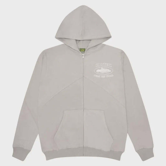 CORTEIZ SUPERIOR V2 ZIP UP HOODIE - Stone Grey by Corteiz in Clothing. Available at KershKicks for £165.00. A must-have for fans of Corteiz looking to elevate their style with this Hoodie.