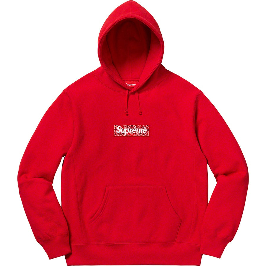 Supreme Bandana Box Logo Hooded Sweatshirt - Red by Supreme in . Available at KershKicks for £375.00. A must-have for fans of Supreme looking to elevate their style with this Hoodie.