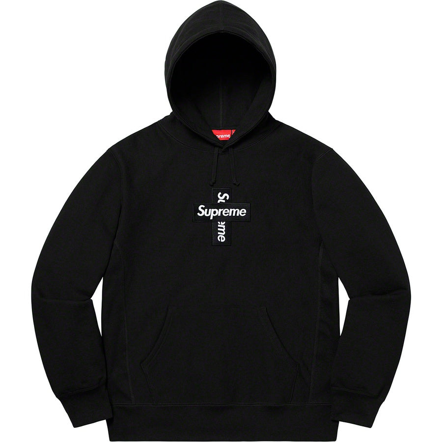 Supreme Cross Box Logo Hooded Sweatshirt Black Supreme KershKicks