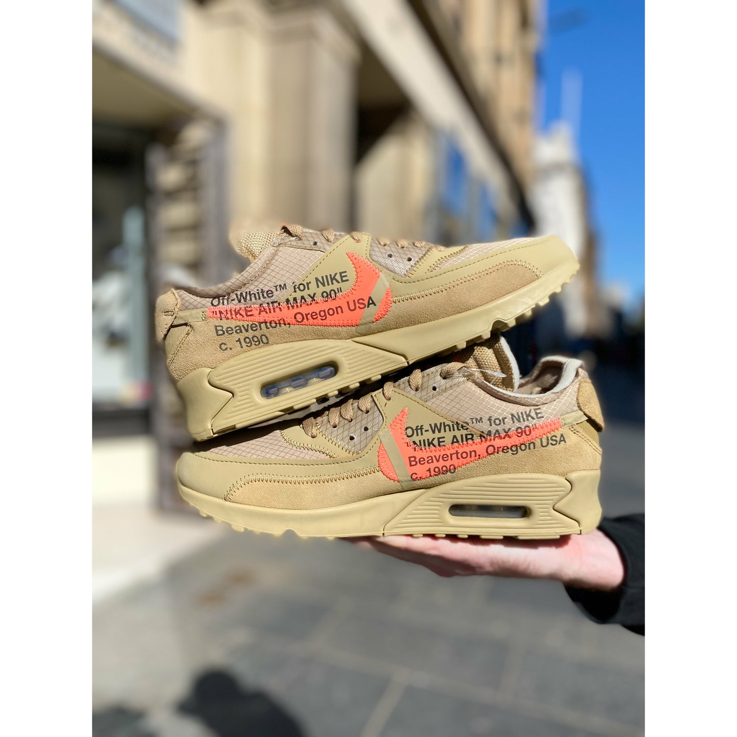 Nike Off White Air Max 90 Desert Ore by Nike in Shoes. Available at KershKicks for £550.00. A must-have for fans of Nike looking to elevate their style with this Shoes.