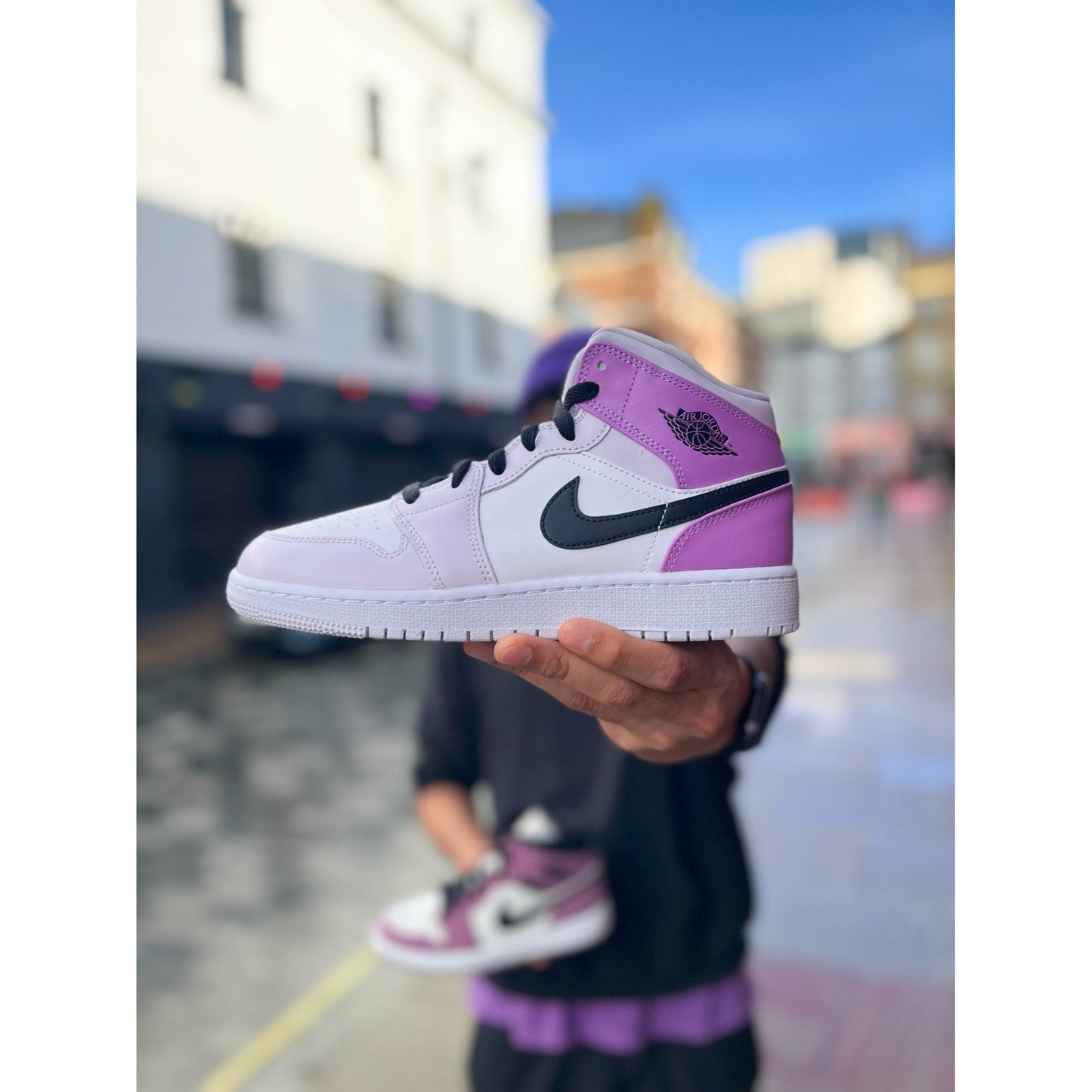 Jordan 1 Mid Barely Grape (GS) by Jordan's in Shoes. Available at KershKicks for £110.00. A must-have for fans of Jordan's looking to elevate their style with this Shoes.