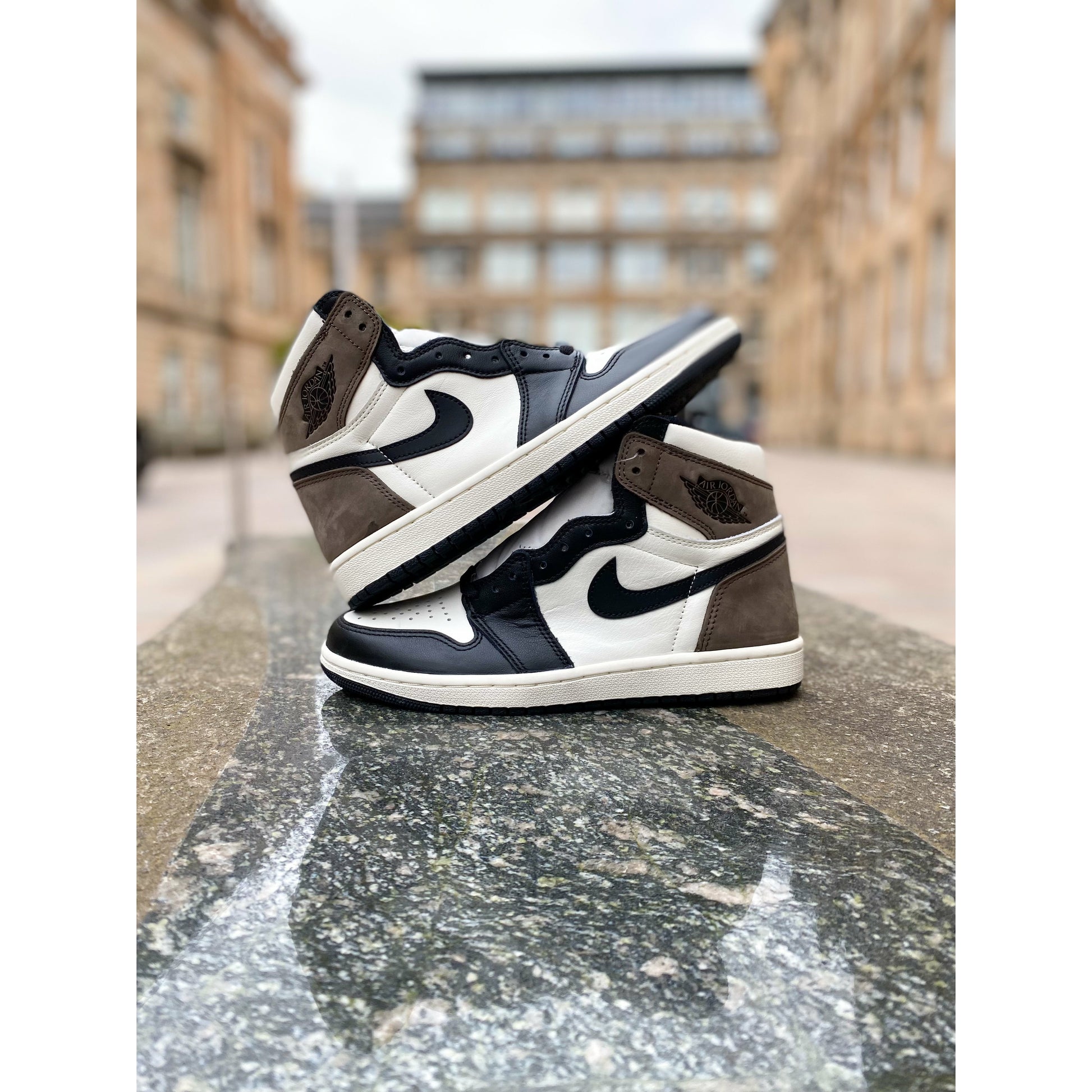 Jordan 1 Retro High Dark Mocha by Jordan's in Shoes. Available at KershKicks for £450.00. A must-have for fans of Jordan's looking to elevate their style with this Shoes.