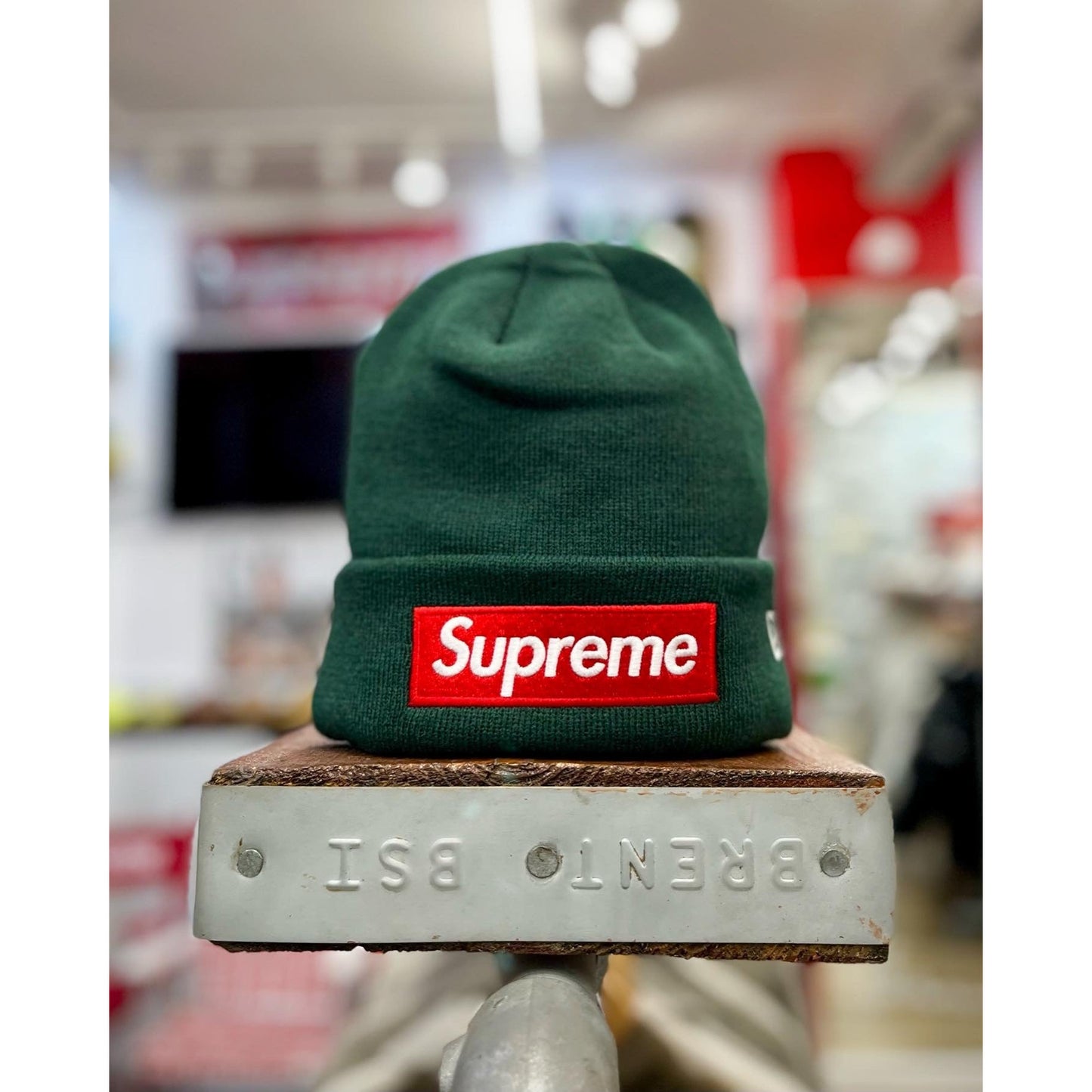 Supreme New Era Box Logo Beanie (FW22) Dark Pine by Supreme in Hats. Available at KershKicks for £90.00. A must-have for fans of Supreme looking to elevate their style with this Hats.