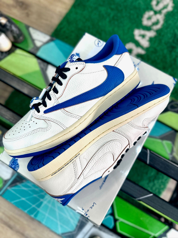 Jordan 1 Retro Low OG SP Fragment x Travis Scott Sail Military Blue