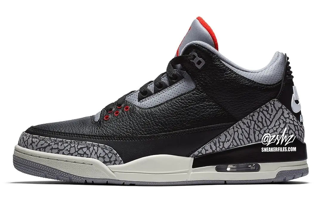込 air jordan 3 black cement The Nike Air Jordan 3 Black Cement Reimagined Is On the Way