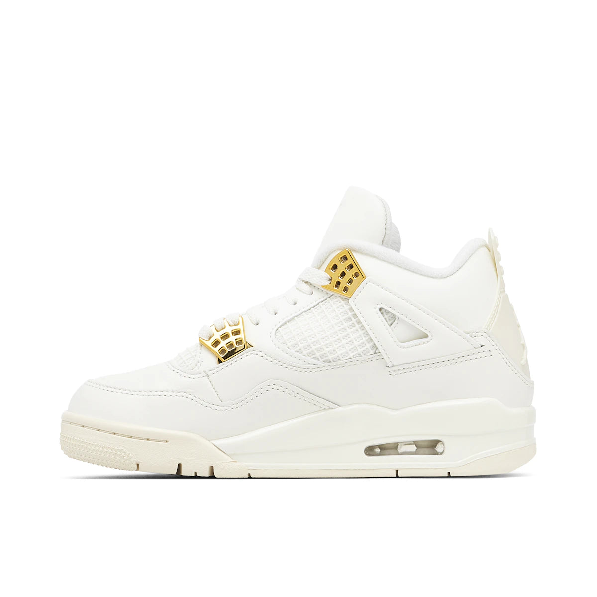 Jordan 4 Retro Metallic Gold (Women's) by Jordan's in Shoes. Available at KershKicks for £285.00. A must-have for fans of Jordan's looking to elevate their style with this Shoes.
