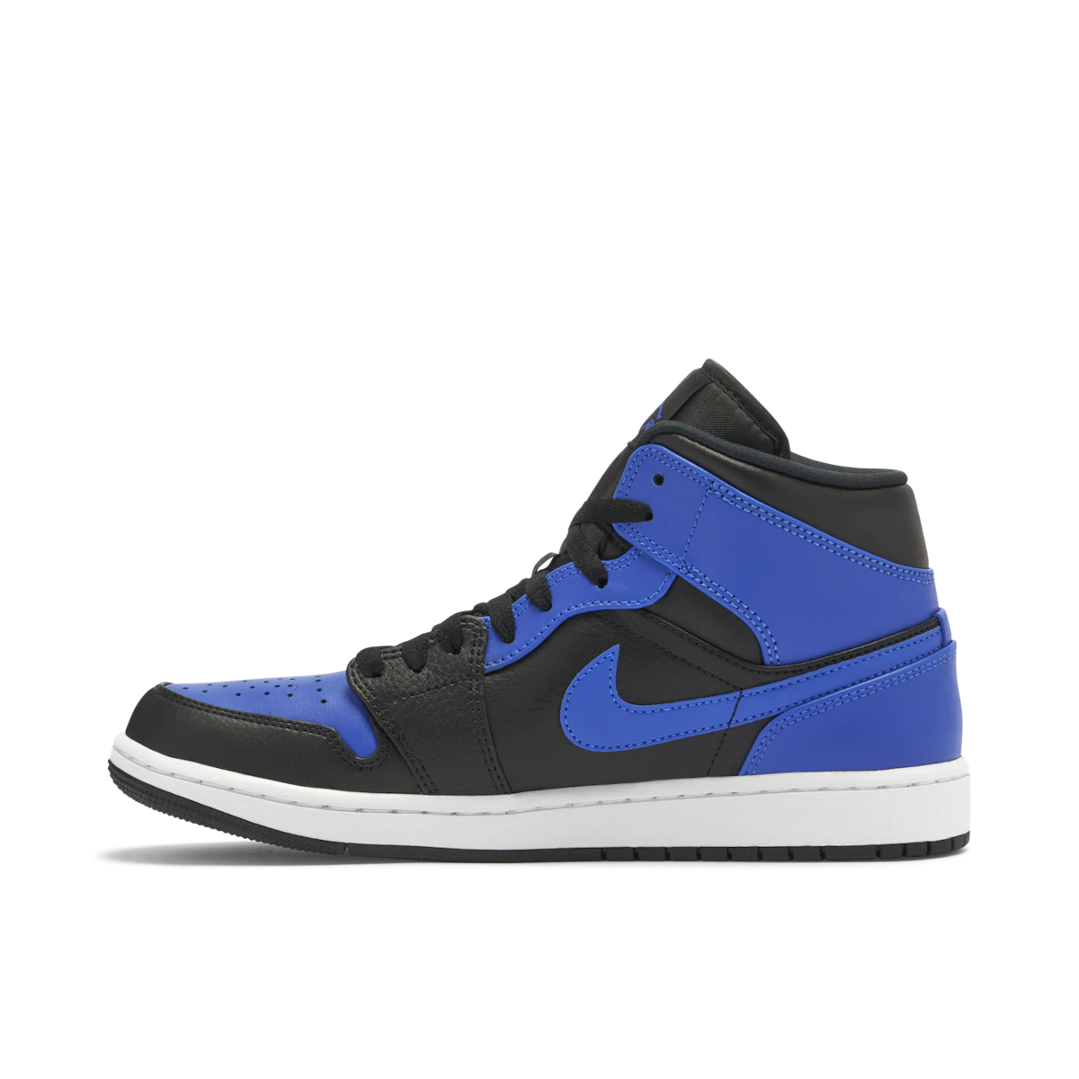 Jordan 1 Mid Black Royal Tumbled Leather Jordan s KershKicks