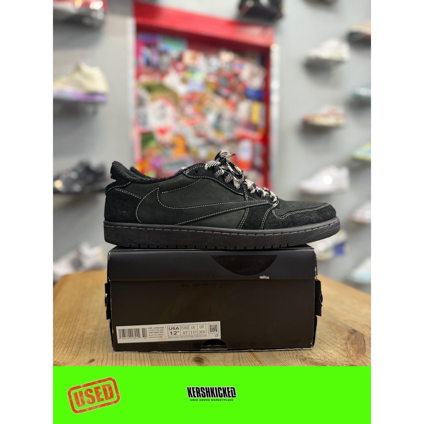Jordan 1 Retro Low OG SP Travis Scott Black Phantom UK 11.5