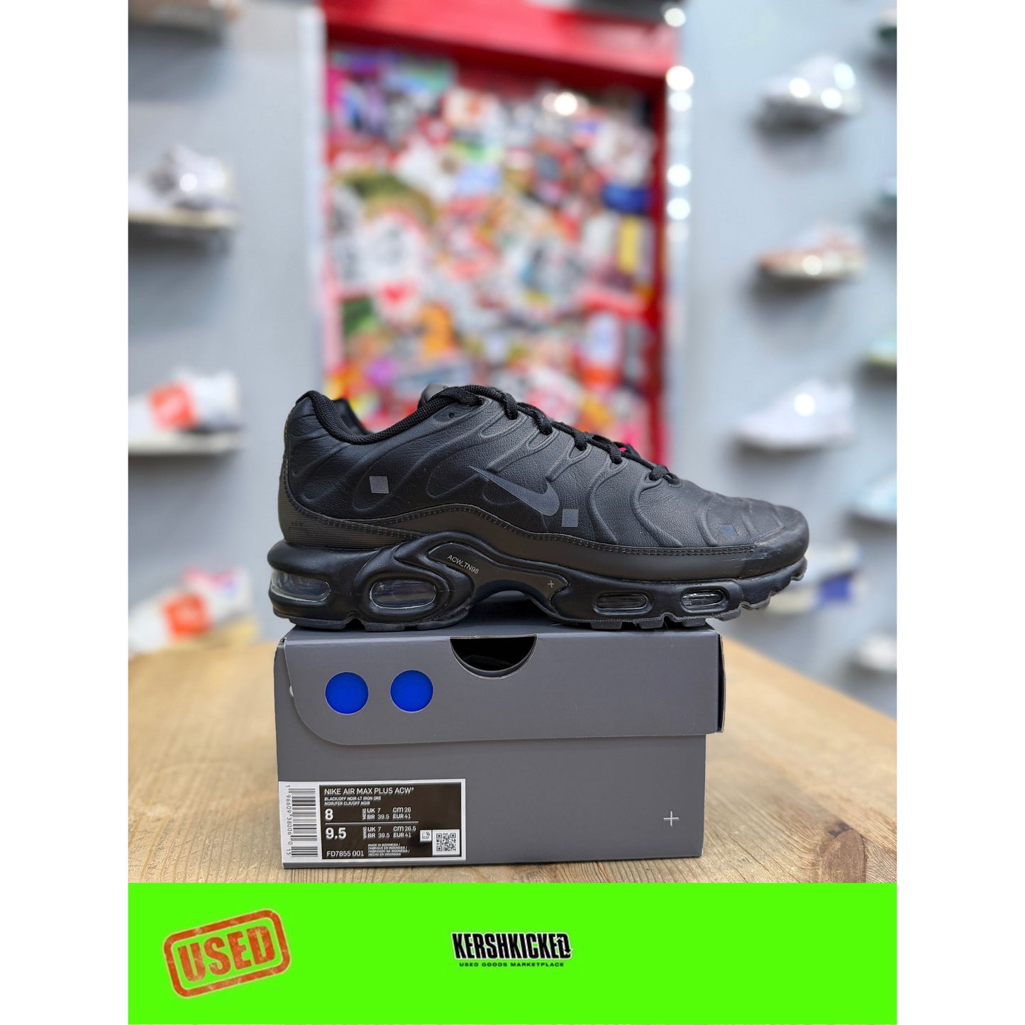 Nike Air Max Plus A-COLD-WALL Black UK 7