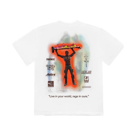 Travis Scott The Scotts Rage Emote T-Shirt White by Travis Scott in . Available at KershKicks for £90.00. A must-have for fans of Travis Scott looking to elevate their style with this T-Shirt.