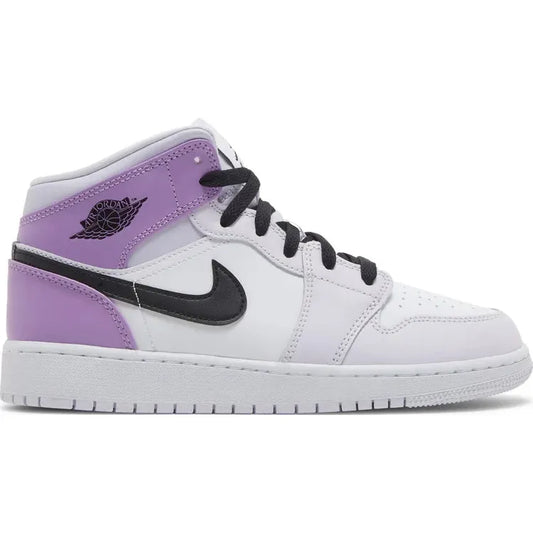Jordan 1 Mid Barely Grape (GS) by Jordan's in Shoes. Available at KershKicks for £110.00. A must-have for fans of Jordan's looking to elevate their style with this Shoes.