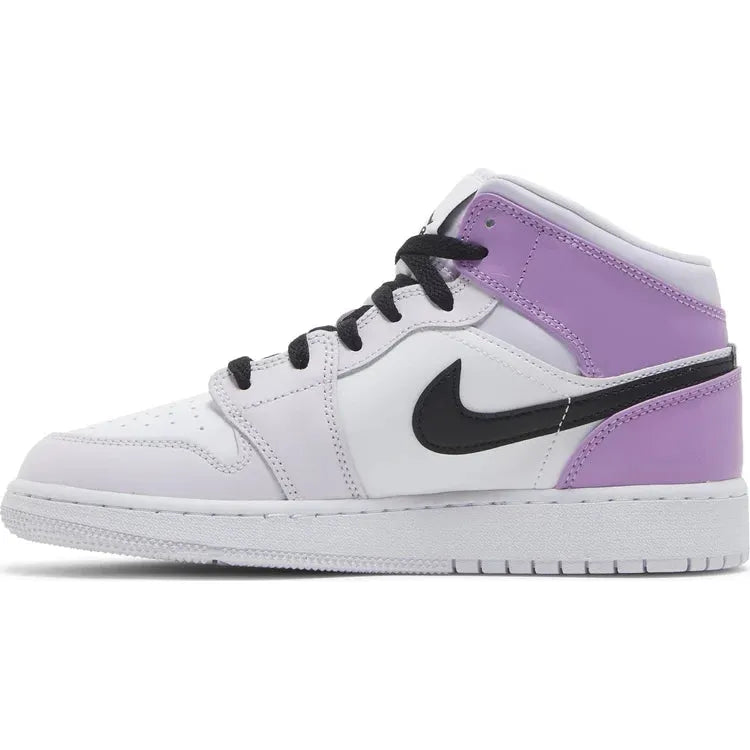 Jordan 1 Mid Barely Grape (GS) by Jordan's in Shoes. Available at KershKicks for £110.00. A must-have for fans of Jordan's looking to elevate their style with this Shoes.