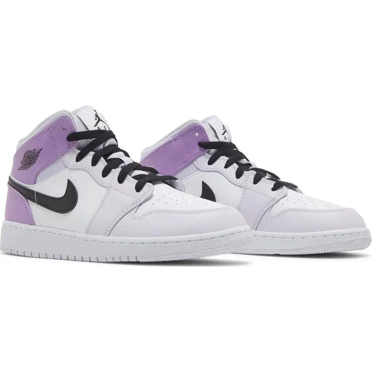 Jordan 1 Mid Barely Grape (GS) by Jordan's in Shoes. Available at KershKicks for £110.00. A must-have for fans of Jordan's looking to elevate their style with this Shoes.