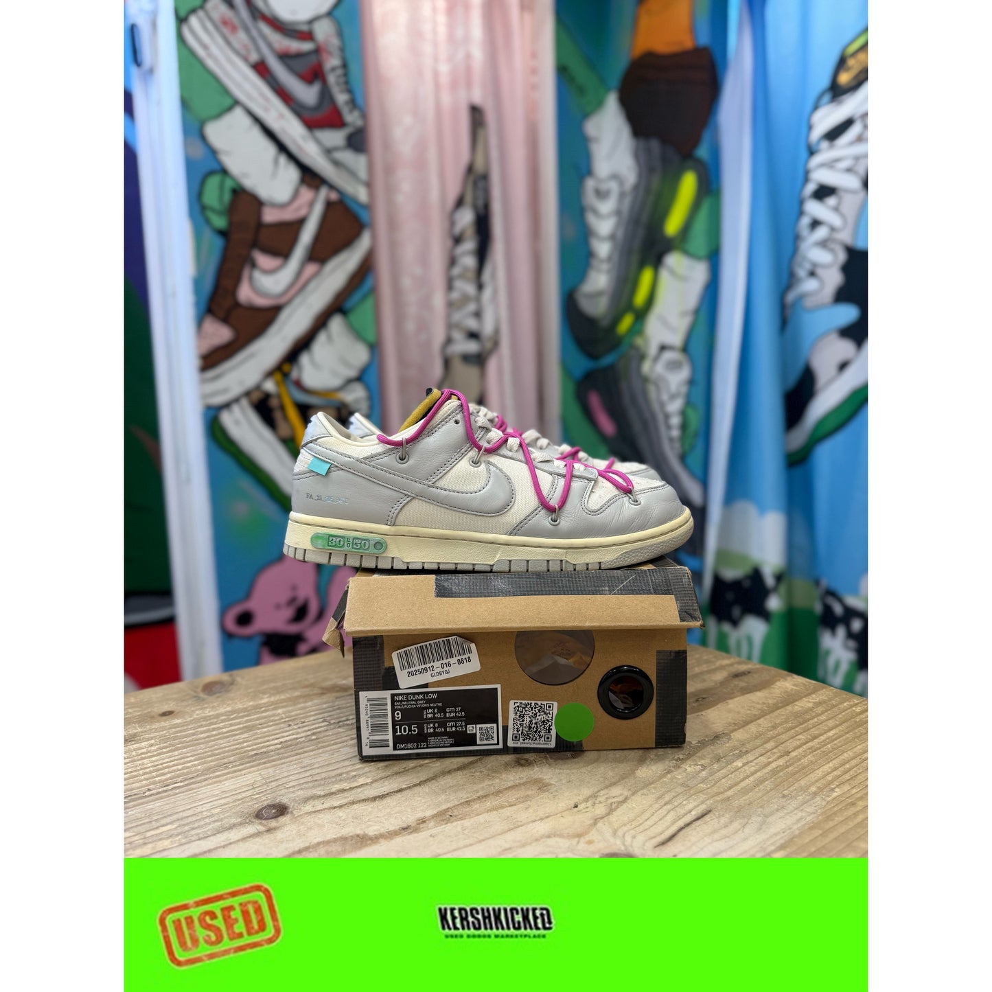 Nike Dunk Low Off White LOT 30 UK 8