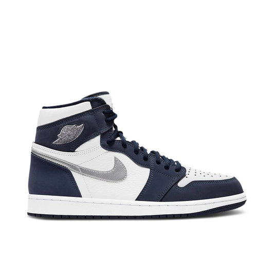 Jordan 1 Retro High COJP Midnight Navy (2020) by Jordan's in Shoes. Available at KershKicks for £250.00. A must-have for fans of Jordan's looking to elevate their style with this Shoes.