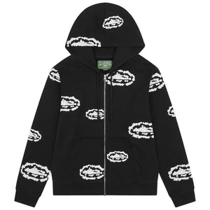 Denim Tears x Corteiz Cotton Wreath Zip Hoodie 'Black' | Denim