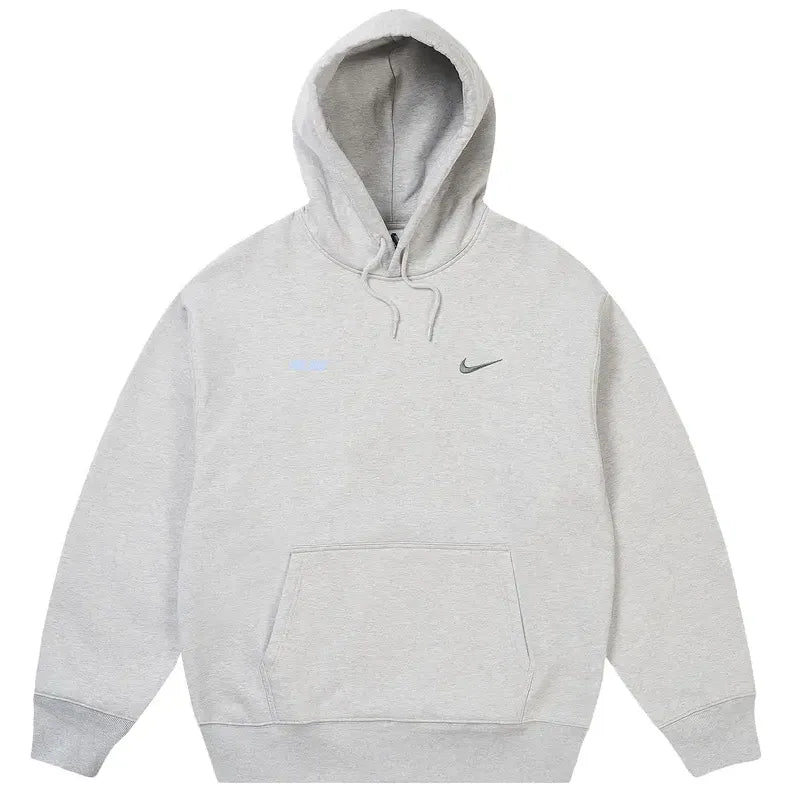 Palace Nike Font Swoosh Hoodie Grey Marl